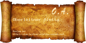 Oberleitner Aletta névjegykártya